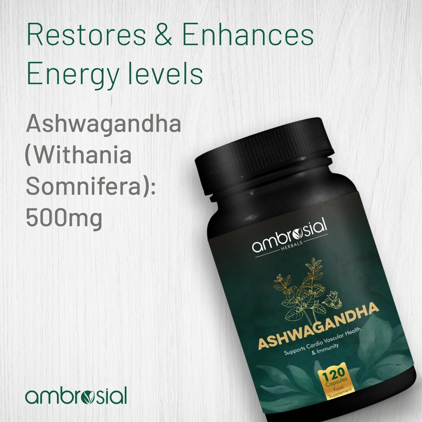 Ambrosial Ashwagandha 500MG 120Capsules