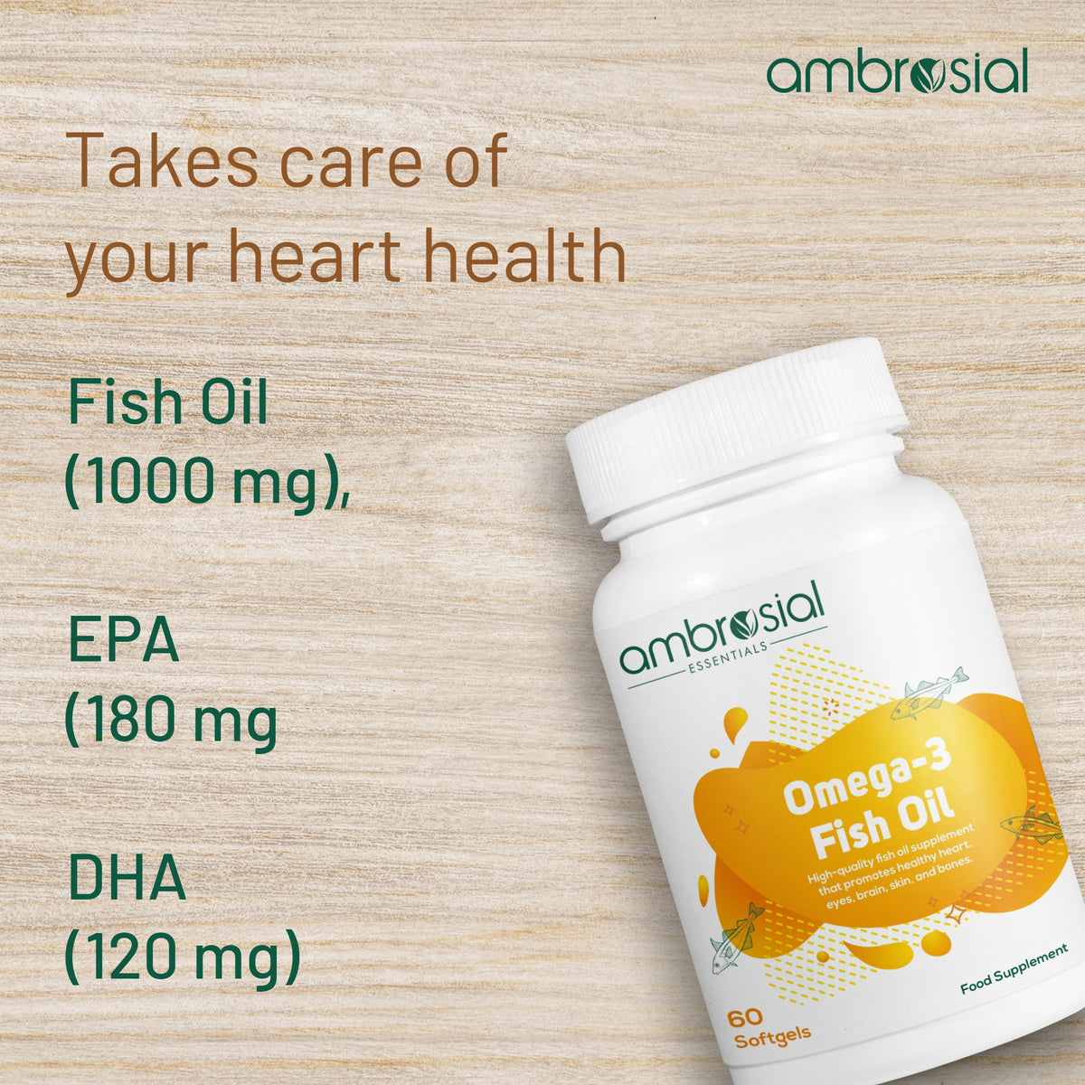 Improve Your Heart Health with Omega 3 Fish Oil Supplement EPA & DHA
