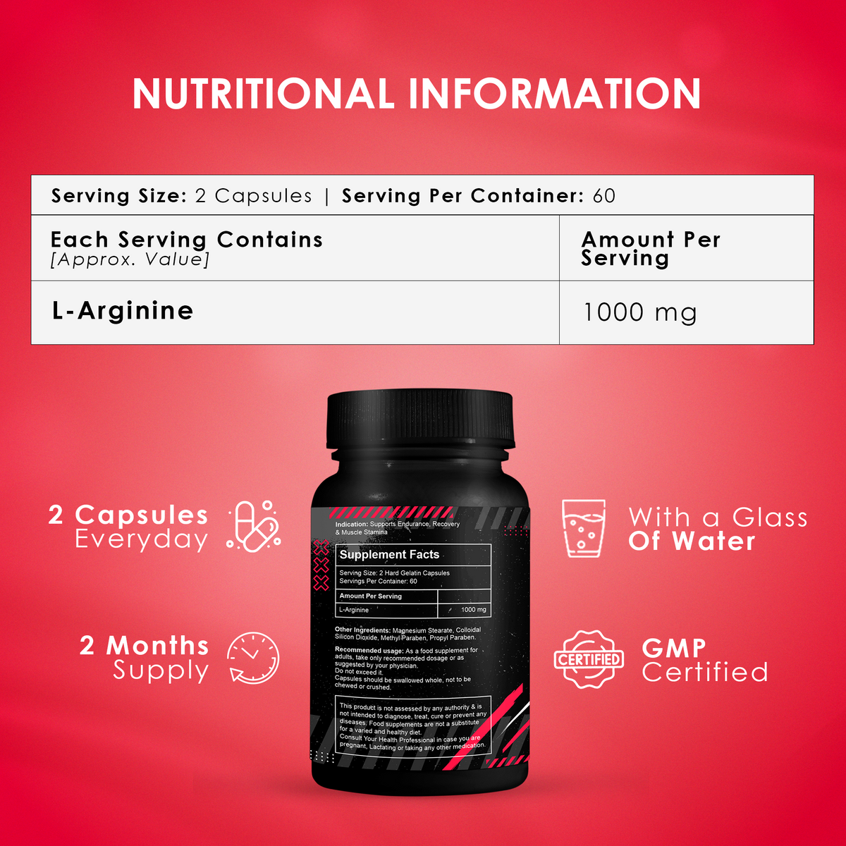 L-Arginine Amino Acid 1000mg