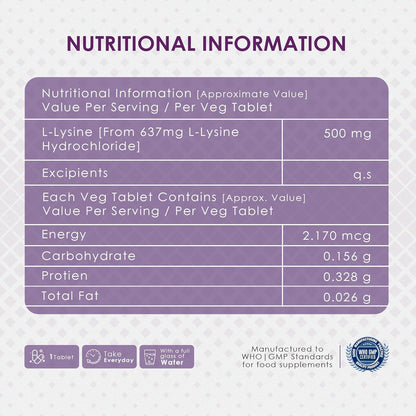 L-lysine 500mg