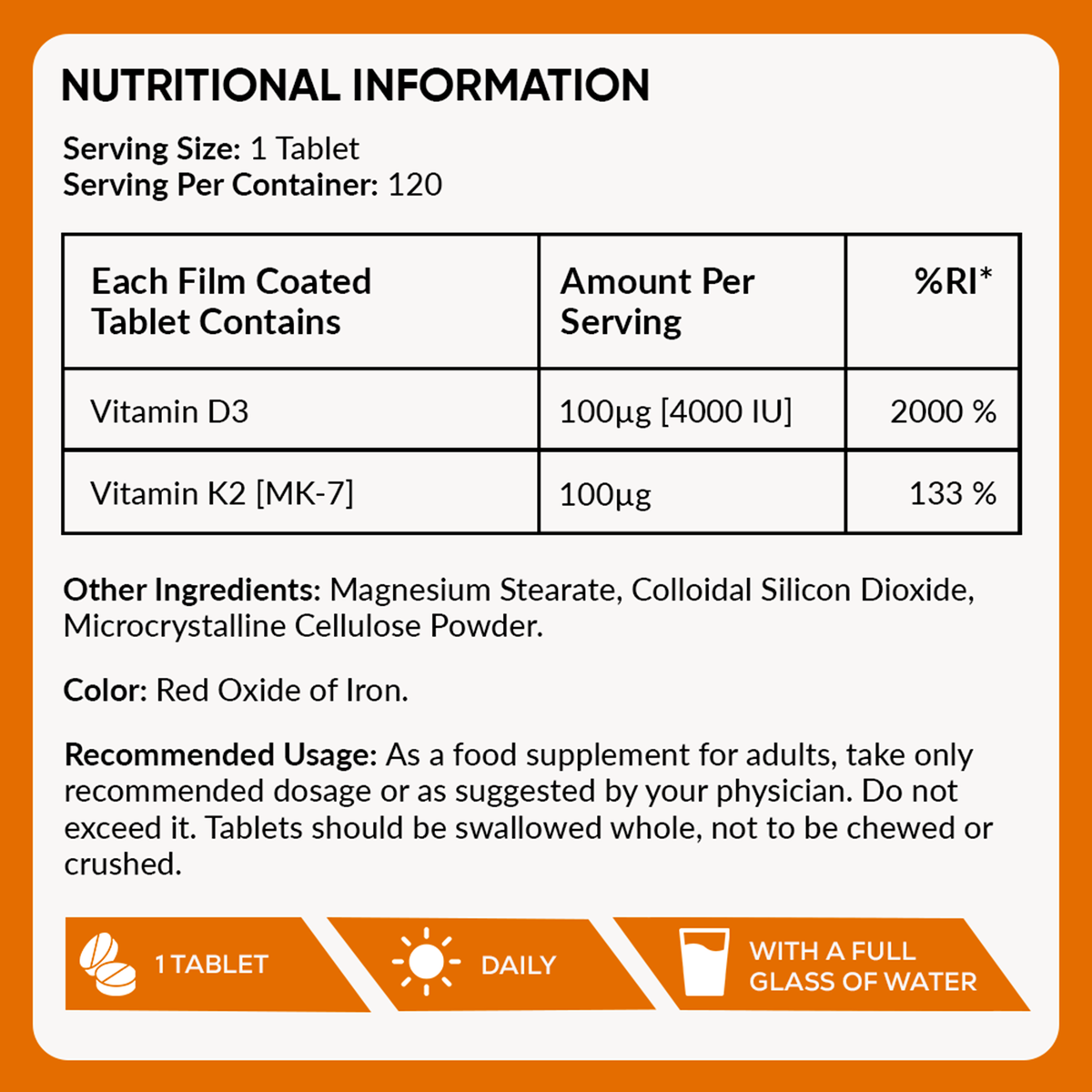 Vitamin D3 & K2 Tablets