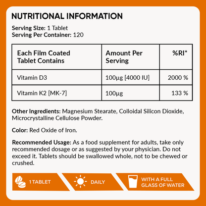 Vitamin D3 & K2 Tablets