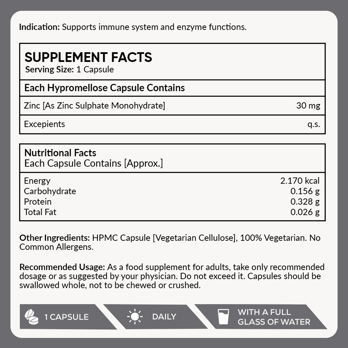 Zinc 30 mg 