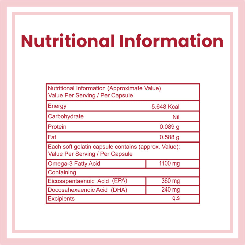 Ambrosial Advanced Omega 3 Capsules Nutritional information