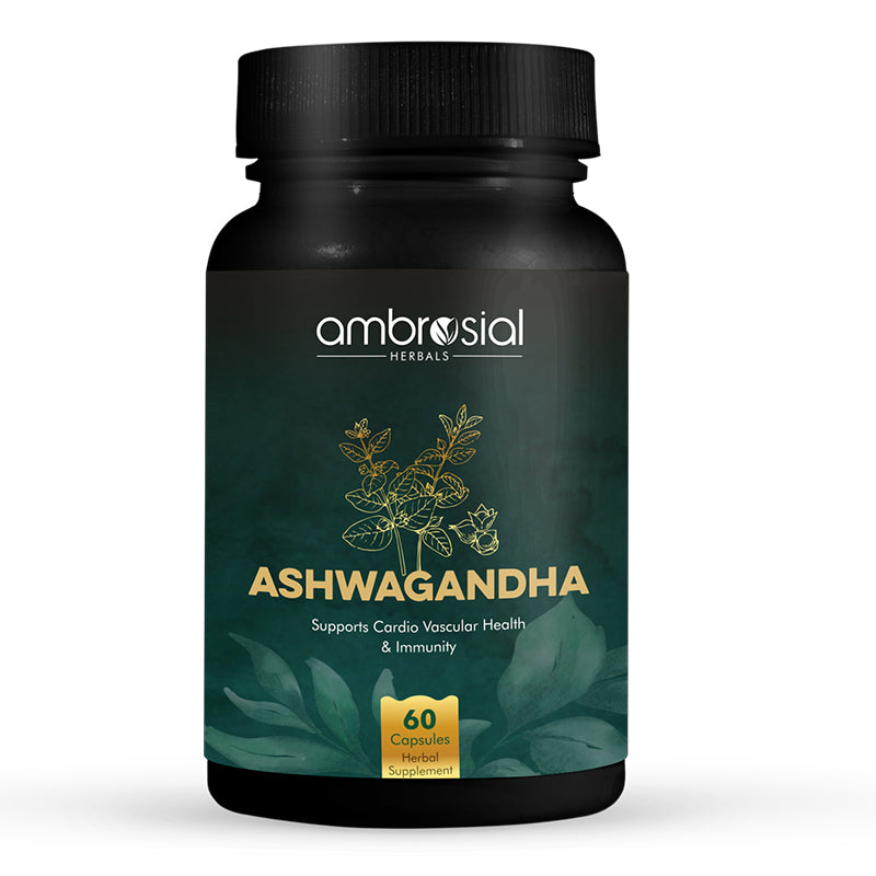 Ambrosial Ashwagandha capsules jar